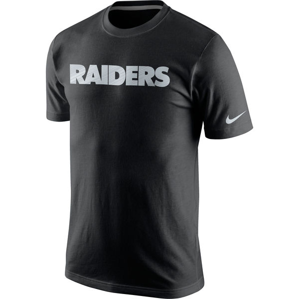 Men NFL Nike Oakland Raiders Fast Wordmark TShirt Black